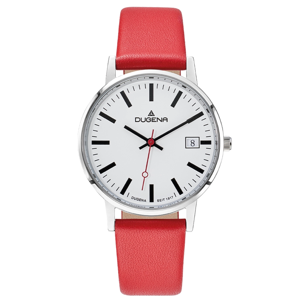 Moma Weiß Silber Lederband Rot