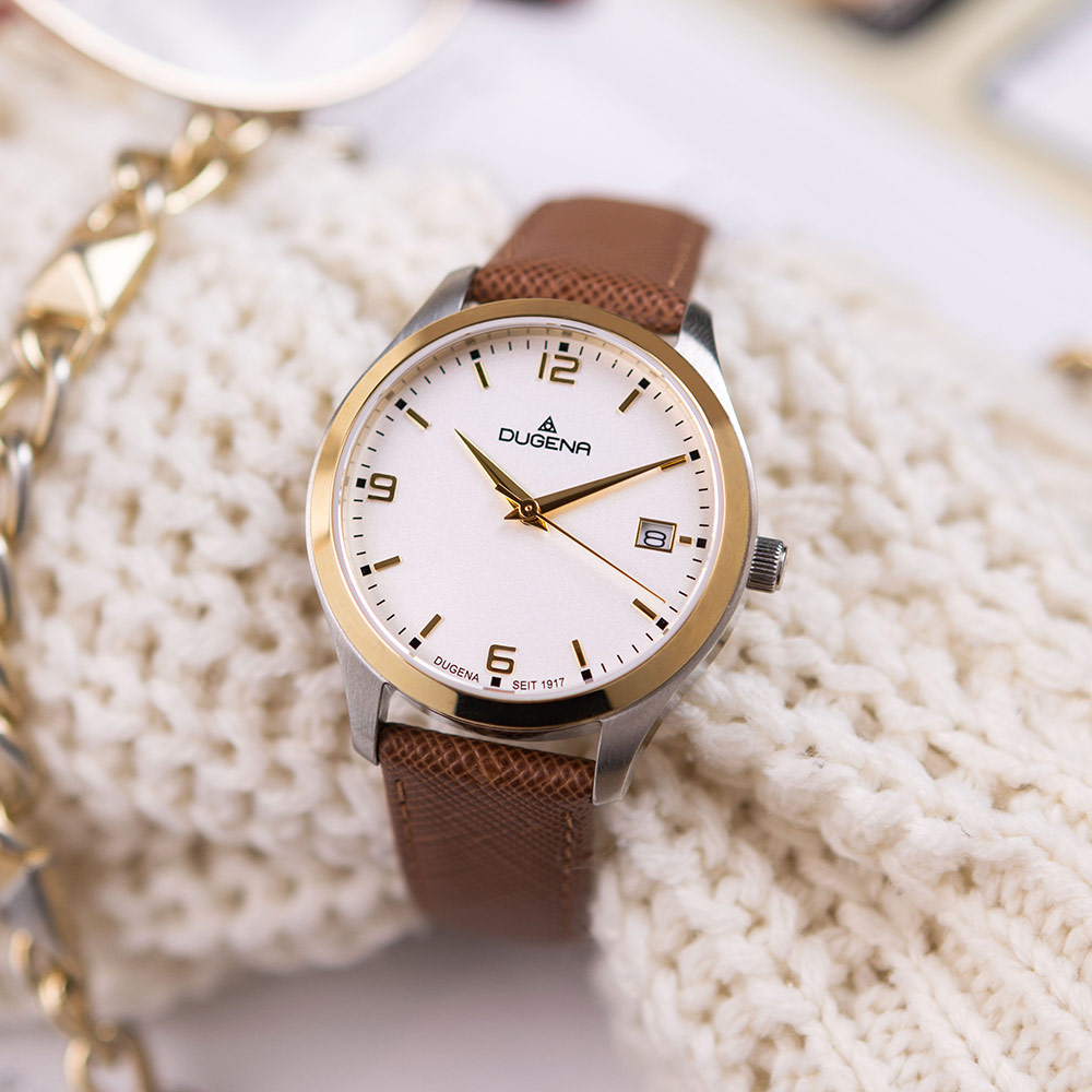 Tresor Woman Weiß Bicolor Lederband Braun